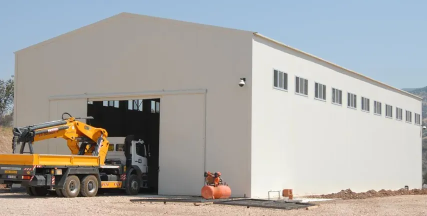 Tamamlanmış trapez sac prefabrik depo